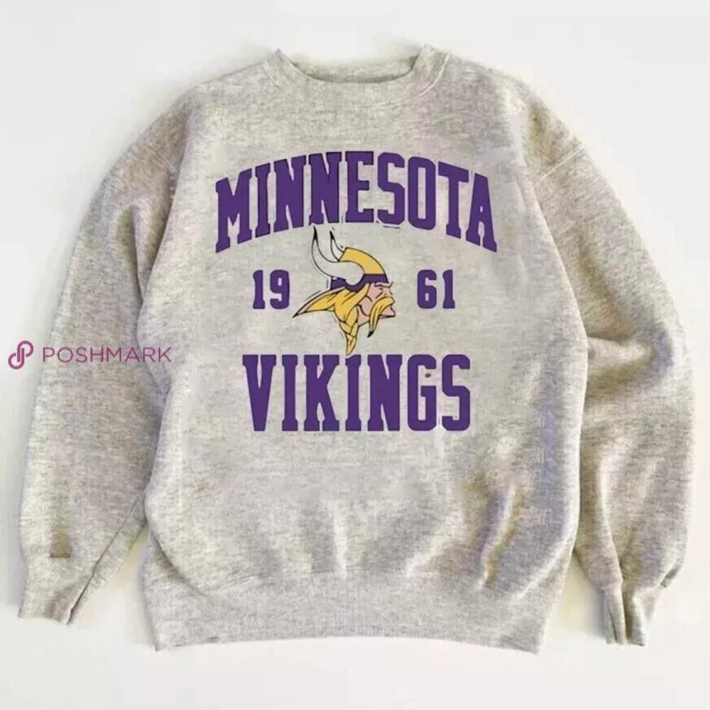 1961 Minnesota Vikings Ash Color sweatshirt shirt retro luismercado3533